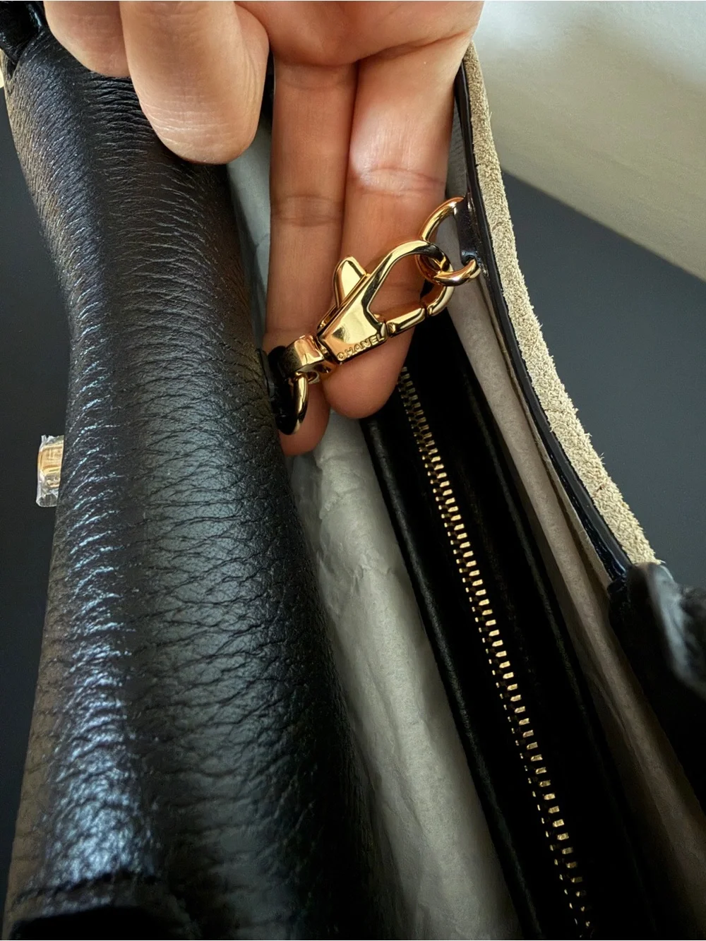 Chanel East-West Small Shopping Shoulder Bag with Gold tone Hardware